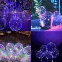 LED Balloons 10 Pack, Light Up Balloons 20 Inches Clear Helium Bobo Balloon, Glow Bubble Balloons with String Lights for Valentines Day Halloween Christmas Wedding Birthday Party Decoration