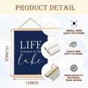 Ignytiger Navy Blue Summer Lake House Wall Art Decor, Life is Better at the Lake, 12x16 Inch