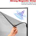 Black Magnetic Window Screen Adjustable Window Net 44x 48 Fiberglass Window Screen Mesh for House Windows with Magnets