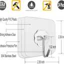 Jwxstore 24 Pack Self Adhesive Hooks Heavy Duty - 33lb Max, Transparent, Waterproof, Sticky Wall Hooks for Keys, Bathroom, Shower, Outdoor, Kitchen, Door, Home Improvement, Utility Hooks