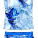 PROALLO Little Girls' Summer Swimwear Two Piece Boyshort Tankini Kids Swimsuit, 5XL