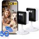 2K Cameras for Home Security, 2.4/5GHz Wi-Fi 6 Indoor Camera for Dog/Pet/Nanny/Baby with US Phone App, AI Text Recognition, Smart Search, Color Night Vision,2 Way Talk Mini Cam,Human Detection,2 Packs