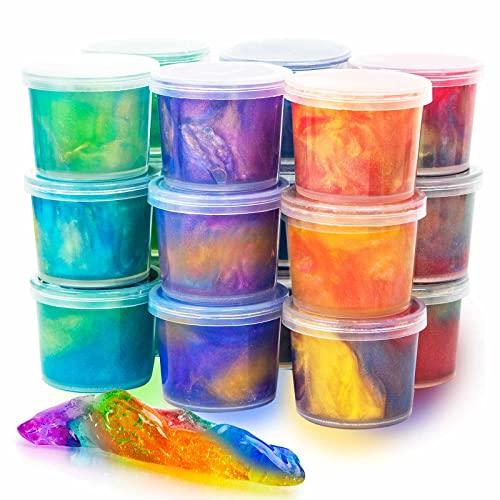 18 Pack Mini Slime, Galaxy Slime Party Favors, Stretchy Slime Kit for Classroom Prizes, Christmas Stocking Stuffers, Goodie Bag Stuffers,Easter Basket Stuffers for Kids Boys Girls 5-12