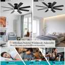 KNUN 52 Inch Ceiling Fan with Light,Low profile Ceiling Fans with Remote Control or App Control, 8 Blades, Noiseless, DC Motor, Flush Mount Ceiling Fan for Bedroom,Living Room, Indoor/Outdoor Black