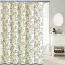 WOUVMA Sage Green Shower Curtain Floral Cotton Linen Cottagecore Shower Curtain for Bathroom 72" W x 72" L