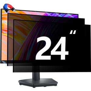 [2 Pack 24 Inch Magnetic Computer Privacy Screen for Monitor 16:9 Aspect Ratio Widescreen Monitor, Eye Protection Anti Glare Blue Light Filter, 24in Removable Black Anti Spy Protector Film