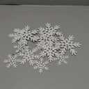 Bucherry 12 Pcs Wooden Snowflake Table Decor 3D Snowflake Tabletop Signs and Centerpiece for Christmas Xmas Winter Wonderland Decorations Home Party(White)