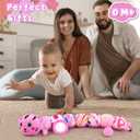 Baby Toys 0-6 6-12 Months, Stuffed Animal Infant Tummy Time Toys Sensory Toys with Crinkle Rattles Textures and Mirror Gifts for Newborn Boys Girls, Baby (Pink)