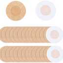 Mqiielle 60 Pcs Nipple Covers for Women Disposable Adhesive Nipple Pasties Non-Woven Fabric Invisible Nipple Stickers, Beige