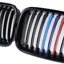 Pair Glossy Black M-Color Kidney Grille Grill Compatible with 1998-2001 BMW E46 316i 318i 320i 323i 325i 328i 330i 4DR Sedan LH RH