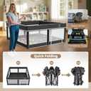 Foldable Baby Playpen with Mat - 50"X50" Play Yard for Babies and Toddlers - Indoor & Outdoor Portable Playpen with Storage Bag & 30 Ocean Ball - Baby Fence with Visible Mesh & Zipper Door,Black