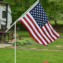 Portable Flag Pole - Premium Flagpole for Camping, The Beach, Tailgating, Includes 3x5 American Flag, Made of High Grade PVC