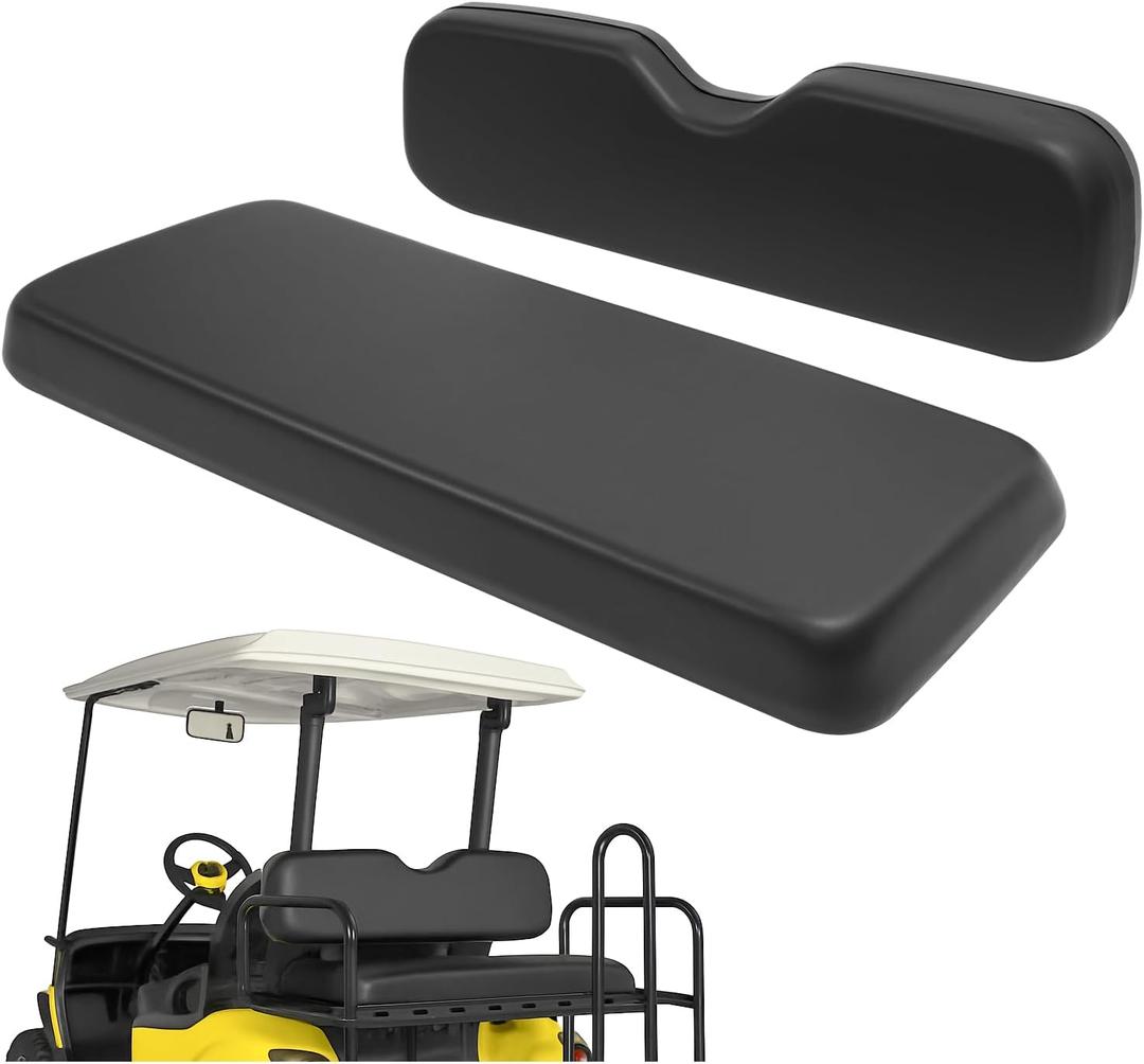 Universal Golf Cart Black Seat Bottom & Seat Backrest Compatible with Yamaha,EZGO TXT/RXV/ST, Club Car DS & Precedent and Other 4 Passengers(2+2) Golf Cart Rear Flip Seat