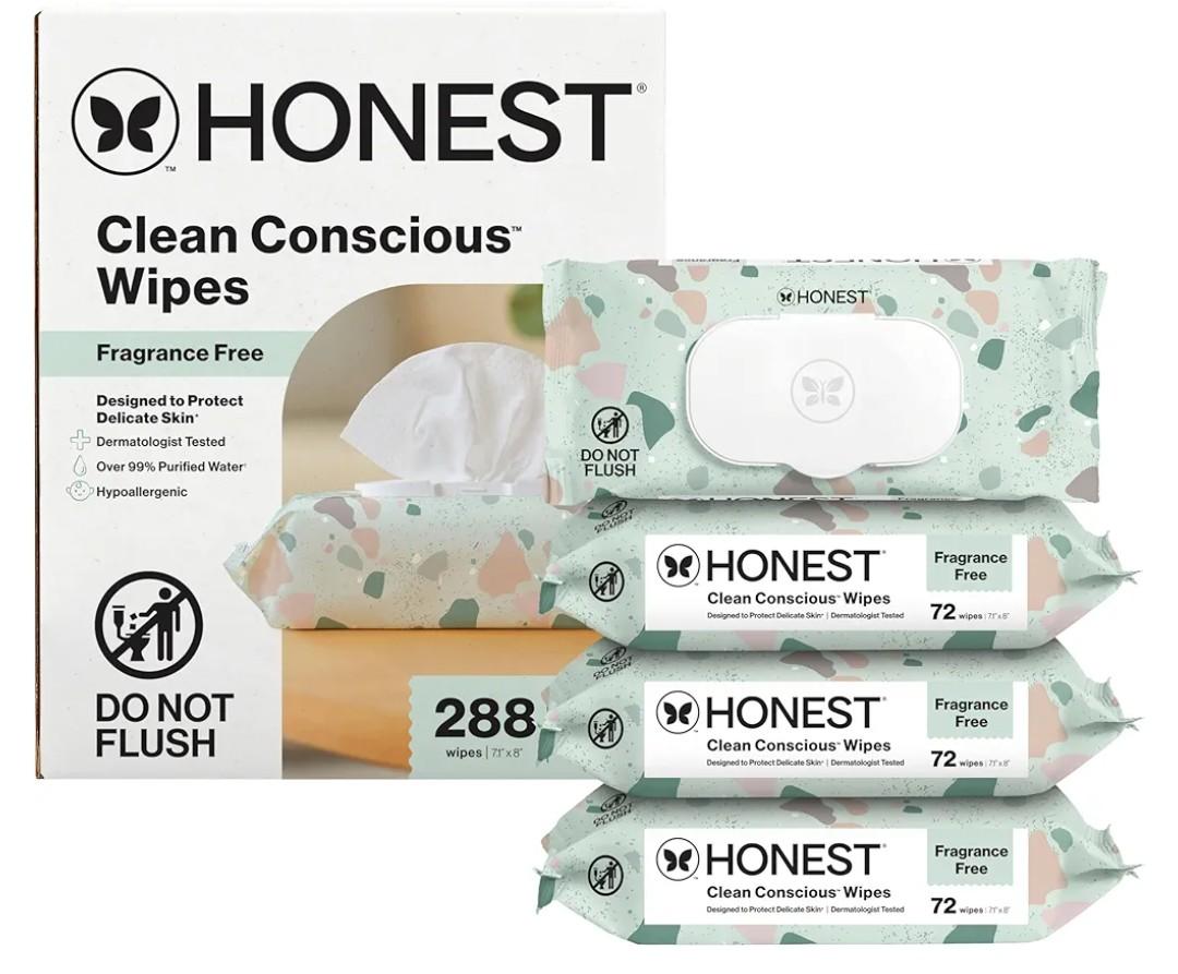 The Honest Company Hypoallergenic MultiUse Baby Wipes for Sensitive Skin, Geo Mood, 288 Count 2 Pack
