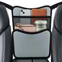 vvag Car Organizer Storage Between Seats,Leather Large Capacity Auto Handbag Holder,Automotive Console Pocket Purse for Snack Phone Document Storages,Auto Interior Accessories (Grey)