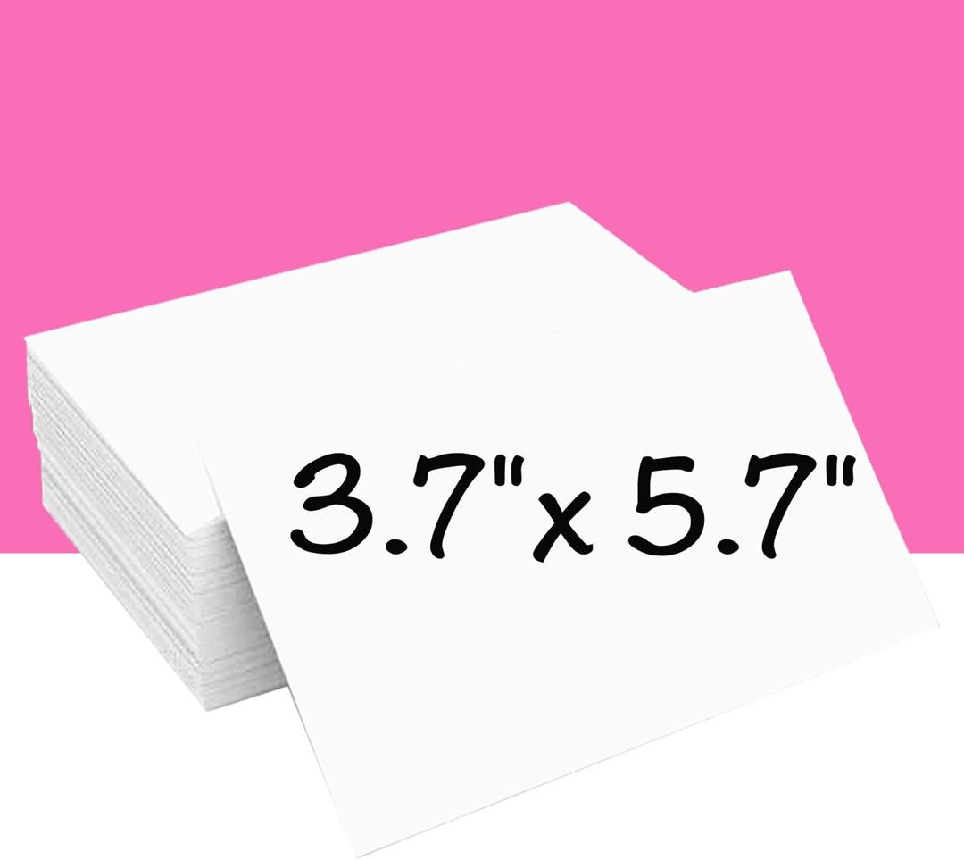 50 Sheets White Cardstock, 130lb/350gsm Thick Crafts Paper, Construction Paper for Invitations, Scrapbooking, Crafting, DIY Projects, Decoration and Drawing, 3.7 x 5.7 inches