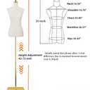 EaseHome Dress Form Mannequin Torso, 43-73 Inch Height Adjustable Female Manikin Body Clothing Display with Metal Bracket and Rectangular Base for Sewing Dress Display,Beige