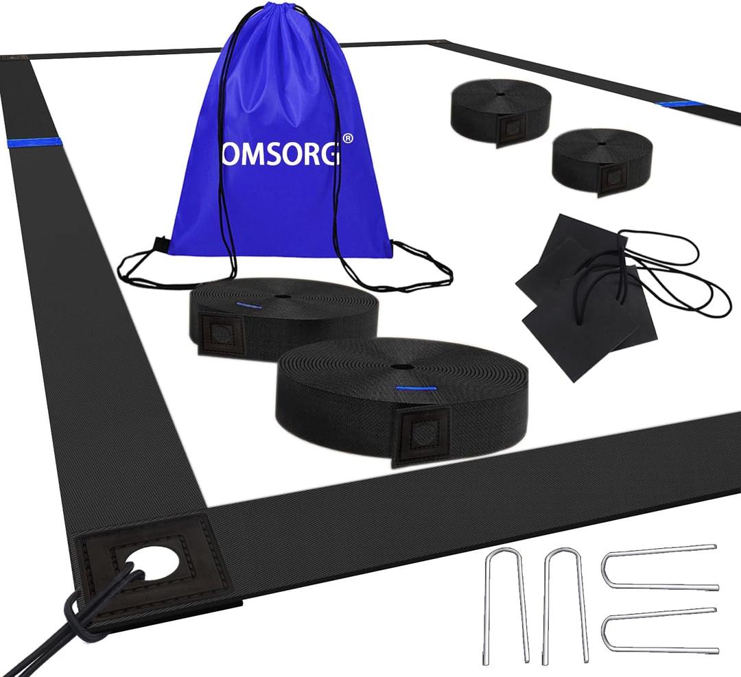 OMSORG 2-in-1 Beach Volleyball Lines, Heavy Duty Volleyball Boundary Lines with Reinforced Corners, Fit for Sand Backyard Grass 2 inch, Official Court Size 26.3' X 52.6'