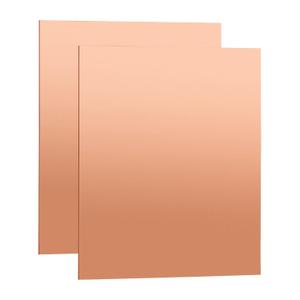 LEXININ 2 PCS 8 x 10 Inch Pure Copper Sheet, 24 Gauge/ 0.5mm Metal Copper Plate, Double Sided Film Attached Copper Plate for Craft
