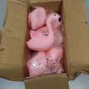 Pink Flamingo Rubber Duckies, 12PCS Bulk Flamingo Bath Toys for Kids Small Flamingo Rubber Duck Cake Decorations, Classroom Prizes