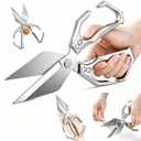 Multifunctional Heavy-Duty Kitchen Shears,Kitchen Shears for Cutting Chicken,Kitchen Scissors for Food, Japanese High-Carbon Steel Culinary Shears,for Chicken,Bone Cutting,Christmas Gifts(Silver)