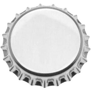Bottle Cap Co 100-Piece Crown Bottle Caps, Shiny Silver Linerless