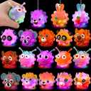 18pcs Light Up Animal Pop Balls Fidget Toys Party Favors for Kids 4-8 8-12 Sensory Squeeze Toys Stress Relief Balls Goodie Bag Stuffers Birthday Gifts Classroom Prizes Pinata Stuffers Treasure Box Toy