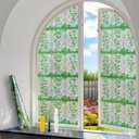 COUNTEWOL 3D Rainbow Stained Glass Window Film with Green Plants Static Cling No Adhesive Privacy Decor for Home Office (Rainbow Ivy, 23.6 x 78.7 Inch)