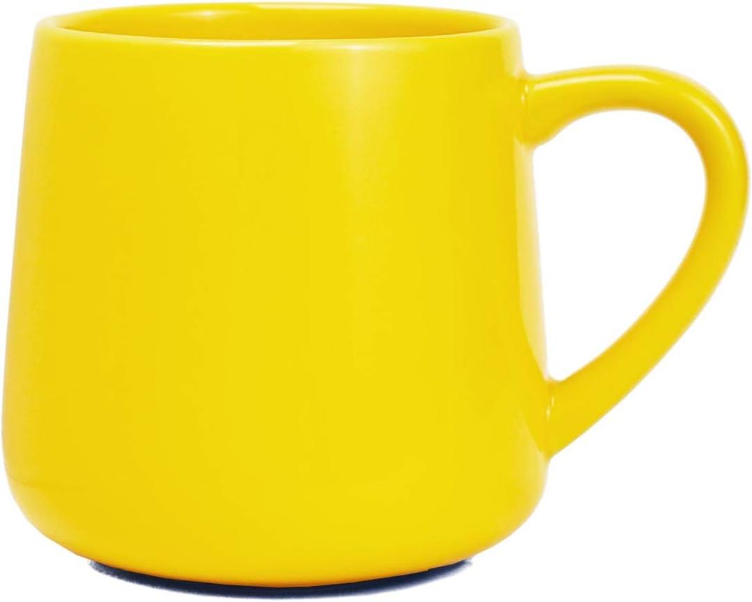 Bosmarlin Large Glossy Ceramic Coffee Mug, Yellow Tea Cup for Office and Home, 18 oz, Suitable for Dishwasher and Microwave, 1 Pack (Yellow)