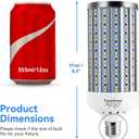 FanNicoo 2 Pack 500W Equivalent LED Corn Light Bulb 5500 Lumen 6500K 60W Large Area Cool Daylight White E26/E27 Medium Base for Outdoor Indoor Garage Warehouse Factory Workshop Street Backyard