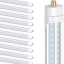 T8 V Shaped 8FT LED Tube Light,Need Bypass Ballast,90W Single Pin FA8 Base 6000K Cold White, 8 Foot (Replace 180W Lamp) Dual-Ended Power AC 90-277V 10 Pack