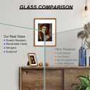 8x10 Picture Frame Natural Teak Wood with Mat for 5x7, Original Natural Solid Wood 8 by 10 Photo Frames with Tempered Glass Cover for Wall and Tabletop Display