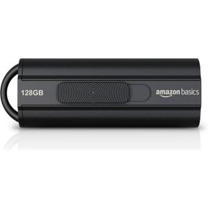 Amazon Basics 128 GB Ultra Fast USB 3.1 Flash Drive, Retractable, High-Speed Data Transfer Storage Device, Black