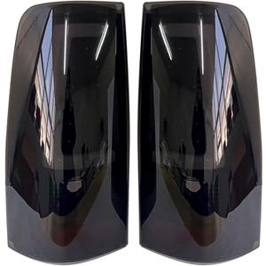 Tail Lights Compatible with 2003-2006 Chevy Silverado 1500 2500 3500 2007 Classic, C-Type LED Tube Black Smoked Lens Rear Brake Lamps OE Replace GM2800174, GM2801174