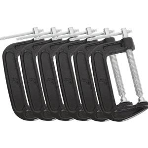 6 PCS C-Clamps 4 Inch Heavy Duty Steel C Clamp - Industrial Strength C Clamp Set for Woodworking, Welding, Building