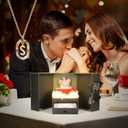 Cute Preserved Real Roses Bear Gift Box for Girlfriend with Initial Necklace S, Unique Birthday Gift for Mom, Her, Grandma, Anniversary Presents for Wife Women