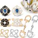 8 Sets Scarf Ring Elegant Horsebit Buckles Metal Clips for Women Scarves Pin Tshirt Ties Clip Perfect for Silk Scarves, Shawls, and Fashion Accessories