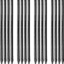 16 inches Ground Rebar Stakes (16 pcs) Heavy Duty Metal Spikes for Concrete Timber Garden Plant, Long Straight Steel Stakes for Tent, 3/8" Thickness Ground Anchors with Chisel Point End, Black