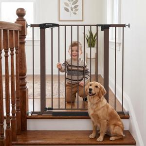 Mumeasy 36" High Extra Tall Dog Gate, 29.7"-40.5" Wide Pressure Mounted Tall Baby Gate for Dog, Auto Close Pet Gate with Door for Stairs,Doorways,House,Black