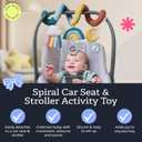 Itzy Ritzy Spiral Car Seat & Stroller Activity Toy - Stroller & Car Seat Toys for Ages 0 Months and Up - Hanging Toys Include Clinking Rings, Mirror and Textured Ribbons (Rainbow)