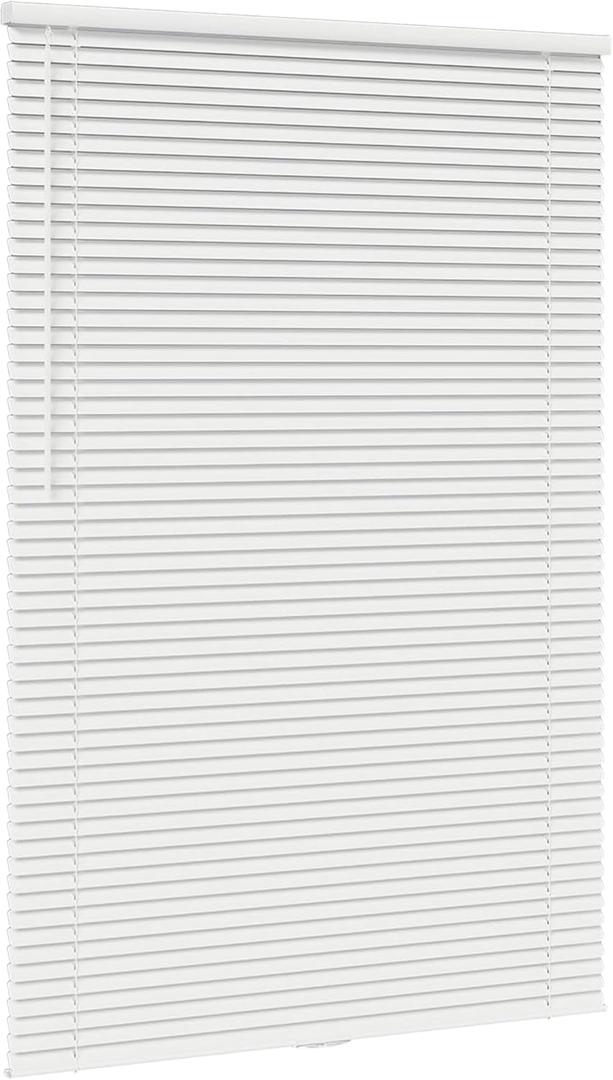 Cordless Aluminum Mini Blind - 18" W x 48" L - White, Premium Duty 1 Inch Metal Slats, Over 400 Custom Sizes Starting at 19.97, Durable, Waterproof Window Shades by Lumino