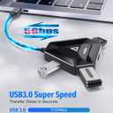 Multiple USB C Hub, USB Docking Station with HDMI Adapter, 3 USBA 3.0 Splitter Data Ports & SD/TF Card Reader,Support Extended Display for MacBook Pro, Monitor 4K HDMI Hub for Laptops (4K@30HZ Black)