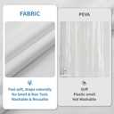 2 Pack Water-Repellent Fabric Shower Curtain Liner - Hotel Quality Machine Washable, 3 Heavy-Duty Magnets with Rustproof Grommets & Weighted Hem, Standard Size 72x72in White