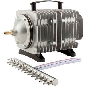 EcoPlus Eco Air7 Commercial Air Pump 7 - 200 Watt Single Outlet, With 12 Valve Manifold For Aquarium, Fish Tank, Fountain, Pond & Hydroponics, 3566 GPH, Silver