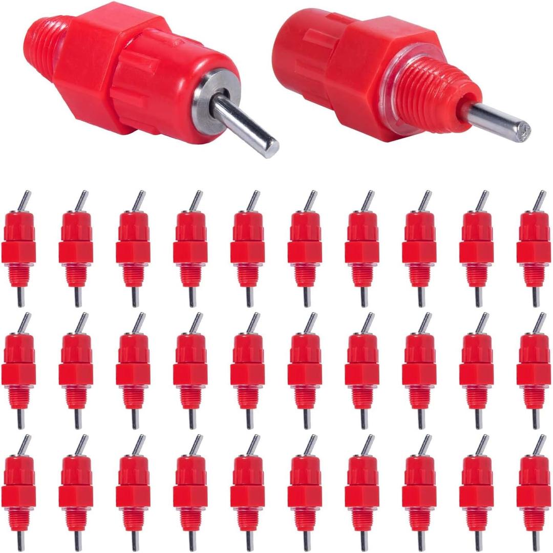 30 Pack Automatic Chicken Waterer Poultry Water Nipple Drinker Feeders Hen Duck Screw Style