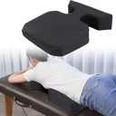 HOMBYS Supportive Breast Pillow for Massage Table, Extra Thick 5" Height Resuable Waterproof Massage Bolster Pillow Cushion for Stomach Sleeper, Beauty Salon SPA Breast Pillow for SleepingBlack, Thickness-5"