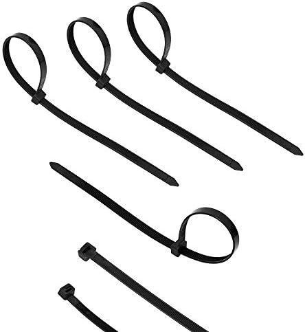 200 Pack Bulk KOOWIN Small 6 inch Nylon Plastic Cable Zip Ties Wire Wraps Black