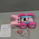 QUNREDA RC Cars, Pink Remote Control Car for Girls, 2.4 GHZ Double Sided RC Stunt Car 360° Rotating Remote Control Crawler with Headlights Car Toys for 6 7 8 9 10 11 12 Girls Birthday Gift Grandkids