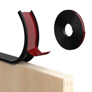 Orgthin U-Shape Edge Banding, 0.6 inch x 20ft Edge TPE Self Adhesive Veneer Edging Trim Flexible Edge Protector, Strip for Countertop Cabinets Table Restoration Shelves, Black