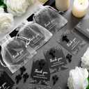 LemonRoad 60 Sets Funeral Favors Celebration of Life Favors Cross Crystal Stones Bulk with Sympathy Thank You Cards Organza Bags for Funeral Guest Return Gifts (Black)